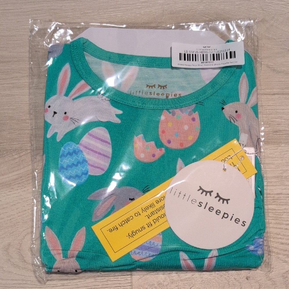 Little Sleepies Green Hoppy Days Short Sleeve PJ Set